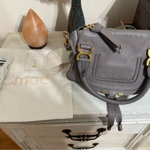 Medium Chloe Marcie - Gray Leather Women's Bag